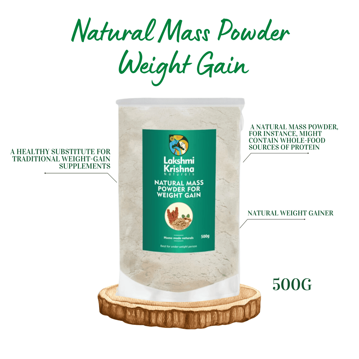 Natural Mass Powder for Weight Gain(500g)