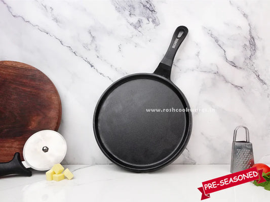 Pizza Pan - Cast Iron - Long Handle - Seasoned - Naturally Nonstick - 100% Pure - Toxin-free.