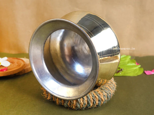 Pongal panai - Brass - With Tin Coating (Kalai) - Vennai Chatti