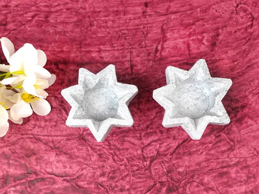 Star Lamp - Soap Stone - Set of 2.