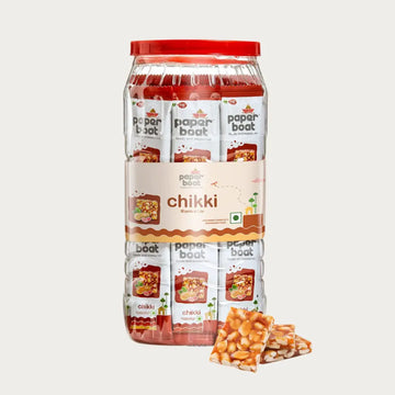 Paper Boat Chikki Jar, Peanut Bar, No Added Preservatives and Colours | Gajak | Sweets | Made with Jaggery | Gazak (50 pieces, 16g each)