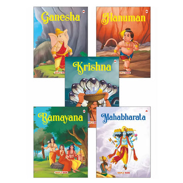 My First Mythology Tale (Illustrated) (Set of 5 Books) - Mahabharata, Krishna, Hanuman, Ganesha, Ramayana - Story Book for Kids
