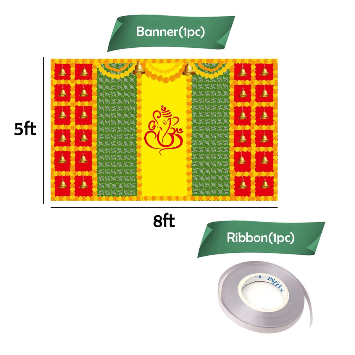 Backdrop for Pooja Decoration - 1 Pc (8ft*5ft)