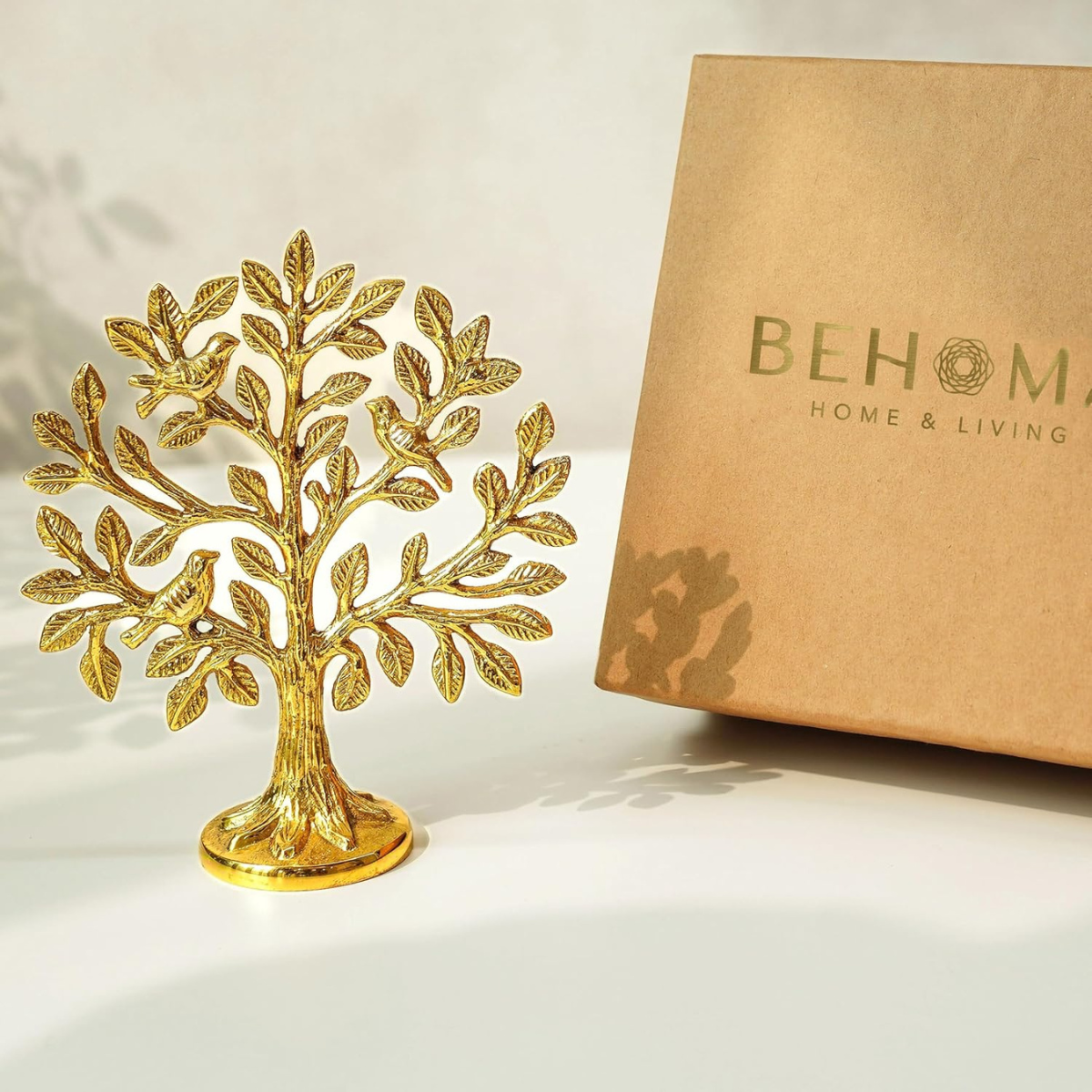 BEHOMA 100% Pure Brass Kalpvriksh Tree with Birds