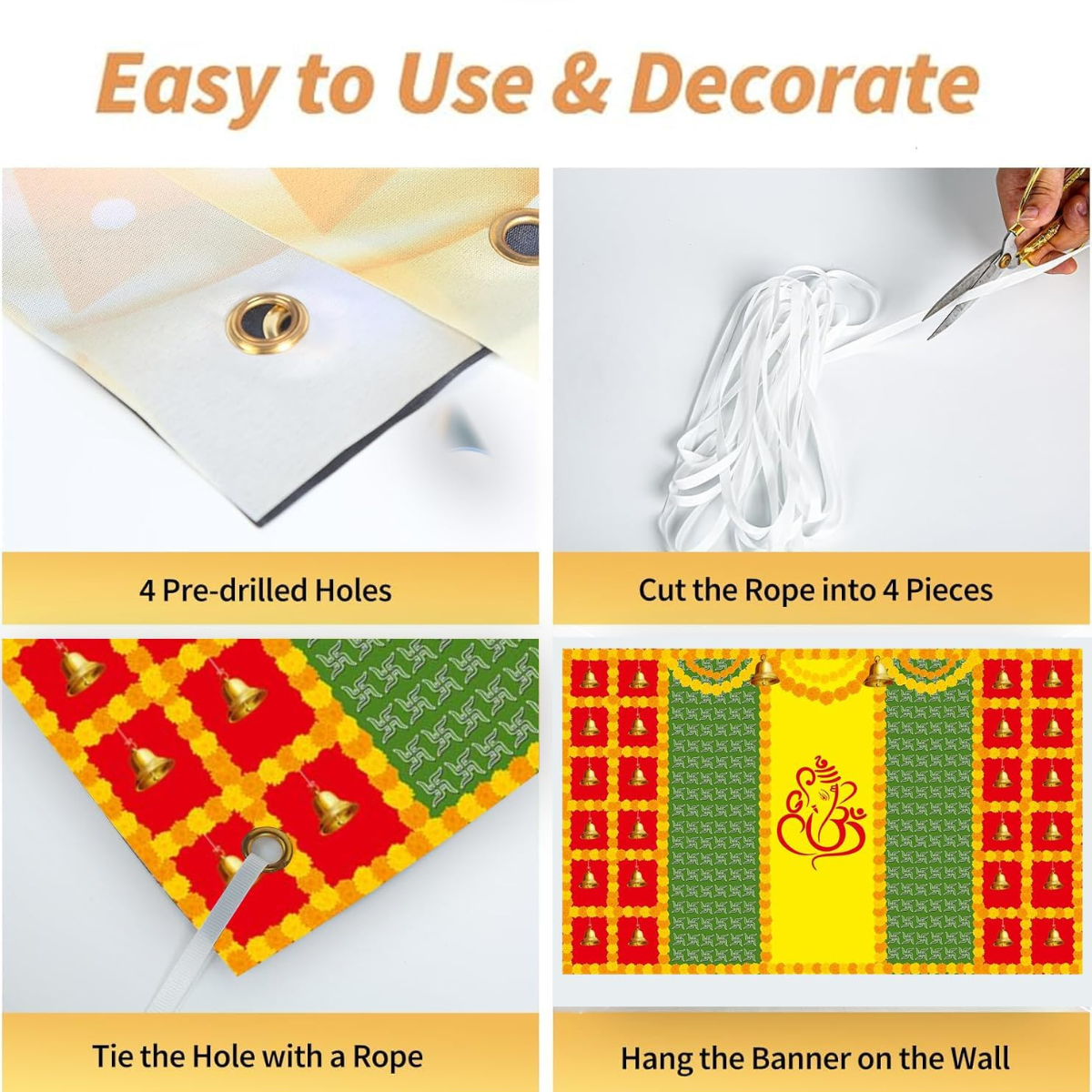 Backdrop for Pooja Decoration - 1 Pc (8ft*5ft)