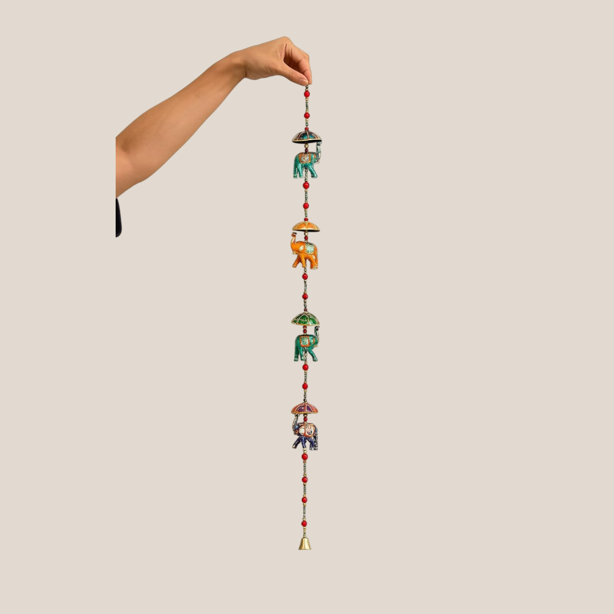 Handcrafted Rajasthani Wall Hanging | Ethnic Decorative Hanging with Beads & Bell | Home Decor for Door, Wall, Balcony
