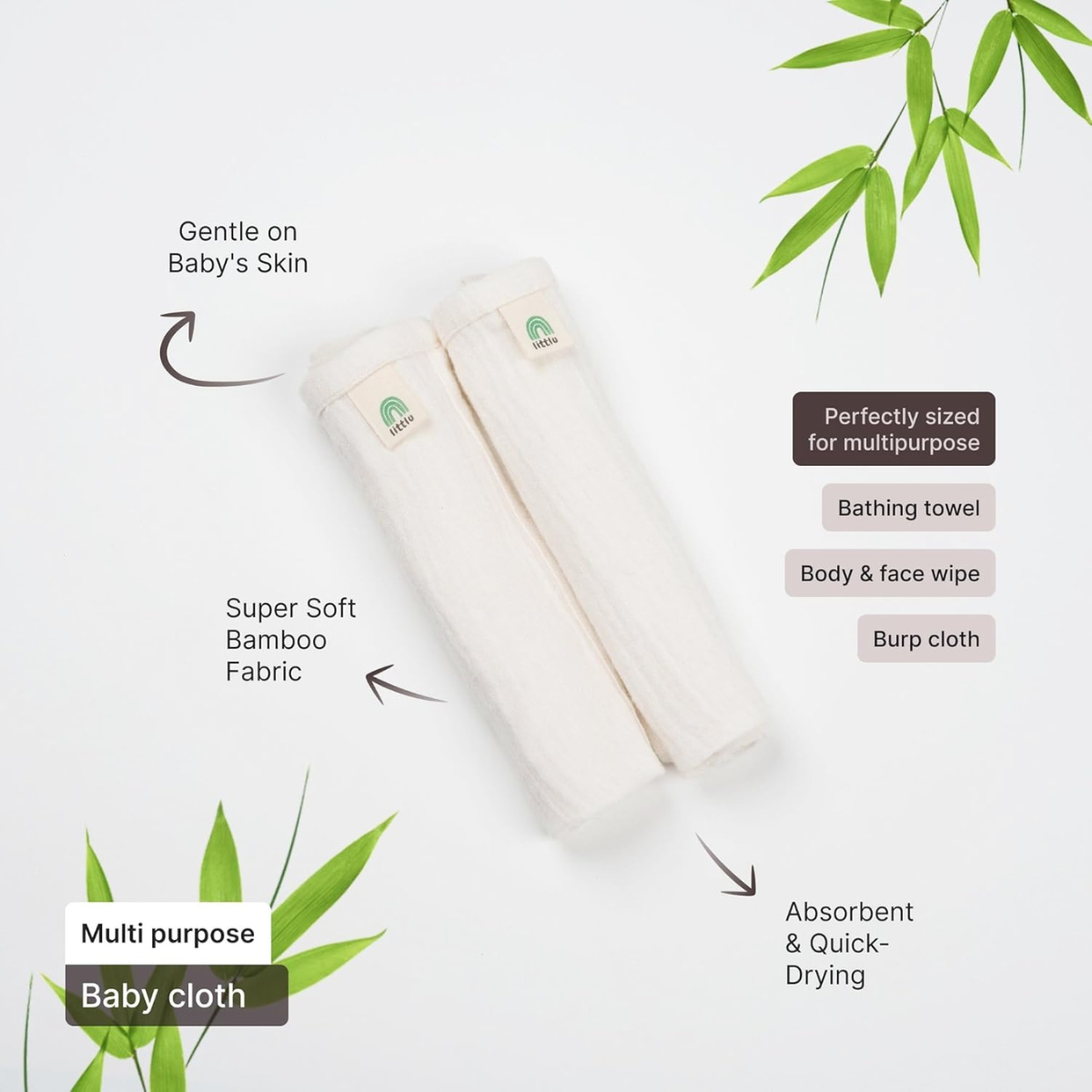 New Born Baby Gifts | Baby Shower Gifts | Newborn Baby Essentials | Eco Friendly | Premium Baby Products | Pack Of 6 (Brown, White)