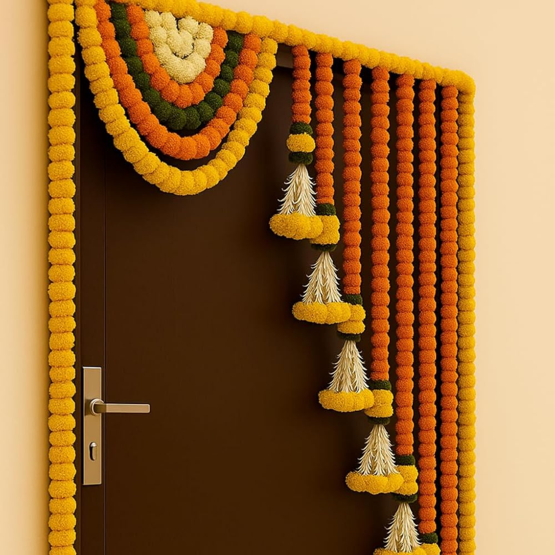Marigold Flower Full Door Decoration | Decoration Items for Home, Main Door, Mandir,Event,Party|Thoranam for Entrance Door, Torans,Banderwal for Home Door |41 Inches