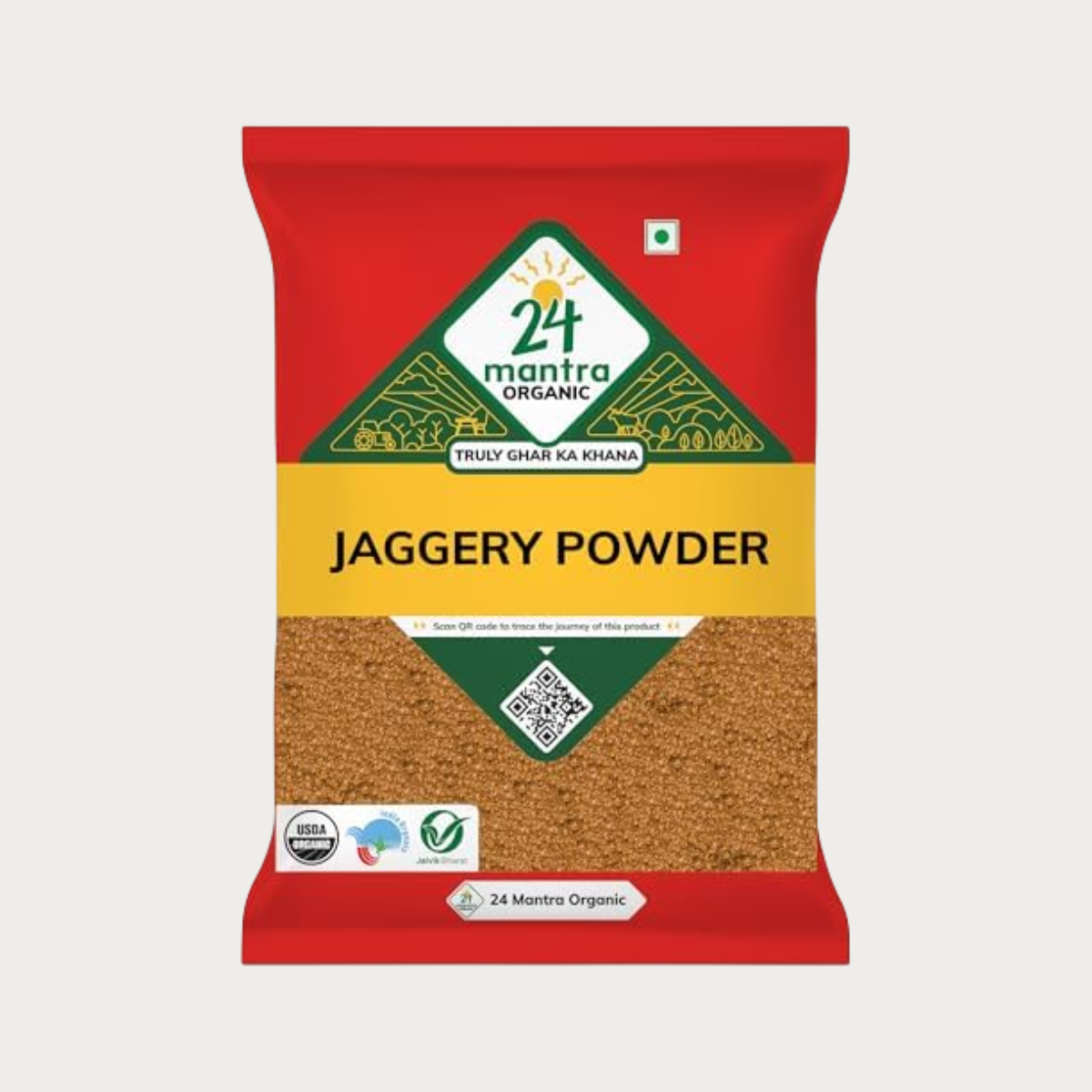 Organic Unbleached Jaggery Powder 1 Kg | Healthy Sugar Substitute, Unrefined & Unadulterated | Certified Organic & Chemical Free