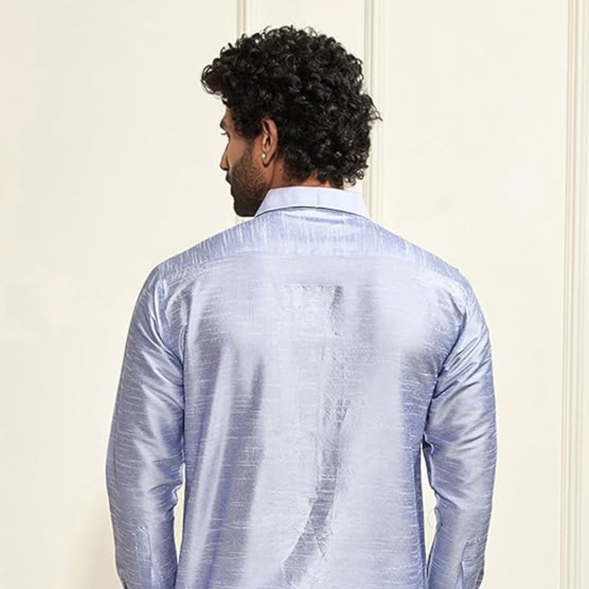 Men's Silk Blend Ethnic Shirt | Full Sleeves South Indian Traditional Shirt | Festive, Wedding, Casual Wear