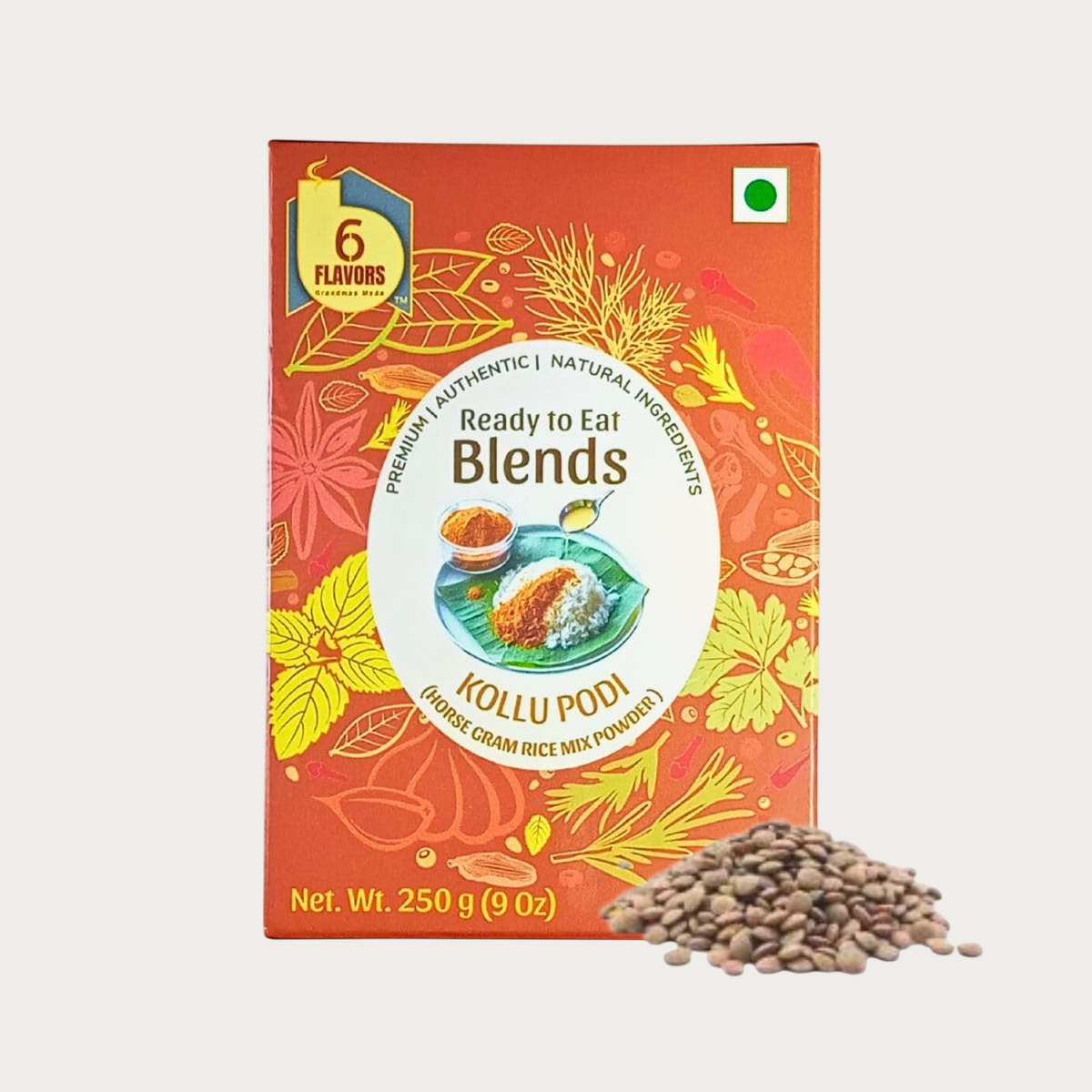 Kollu Podi | 1x250g | Rice Mix Powder | Horsegram: Balanced Diet Blend | Vegan | No Onions, Garlic, Preservatives | Great for Idli, Dosa, & Hot Steamed Rice.