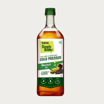 Pure & Unrefined Cold Pressed Mustard Oil,Naturally Cholesterol Free, 1L, Rich Aroma & Flavour of Real Mustard Seeds, A1 Grade Mustard Seeds