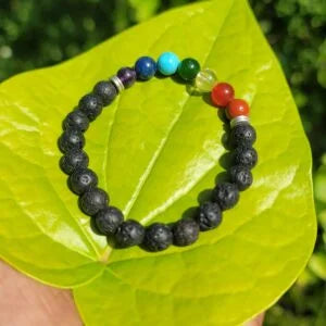 Lava With Seven Chakra Bracelet