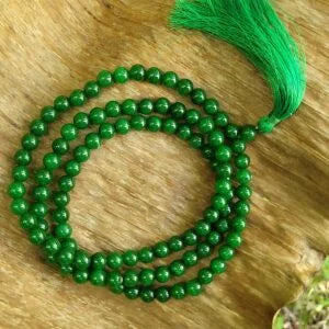 Green Jade Gemstone Mala 108 Pearls