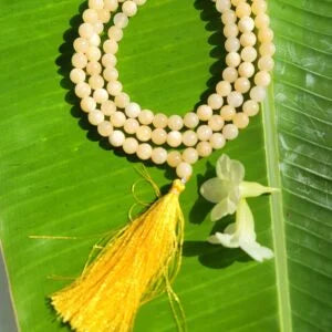 Yellow calcite Gemstone Mala 108 Pearls