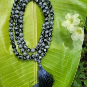 Grey Jasper Gemstone Mala 108 Pearls