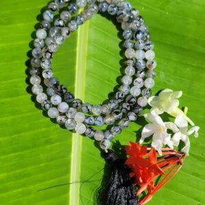 Vein Agate Gemstone Mala 108 Pearls