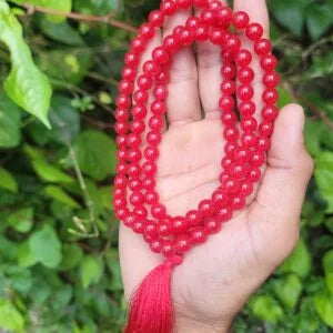 Red coral Gemstone Mala 108 Pearls