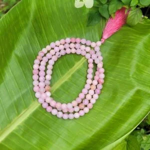 Pink opal Gemstone Mala 108 Pearls