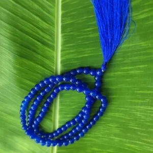 Blue Agate Gem stone mala 108 pearls