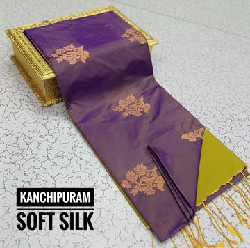 Kanchipuram Soft Silk Saree for Women | Traditional Kanjivaram Style | Rich Zari Border | Wedding & Festive Wear