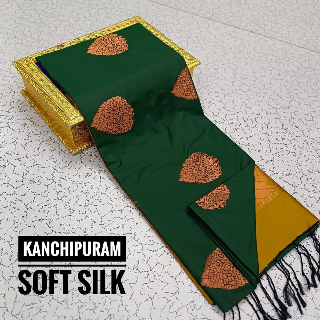 Kanchipuram Soft Silk Saree for Women | Traditional Kanjivaram Style | Rich Zari Border | Wedding & Festive Wear
