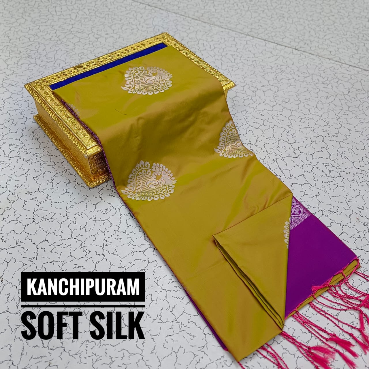 Kanchipuram Soft Silk Saree for Women | Traditional Kanjivaram Style | Rich Zari Border | Wedding & Festive Wear