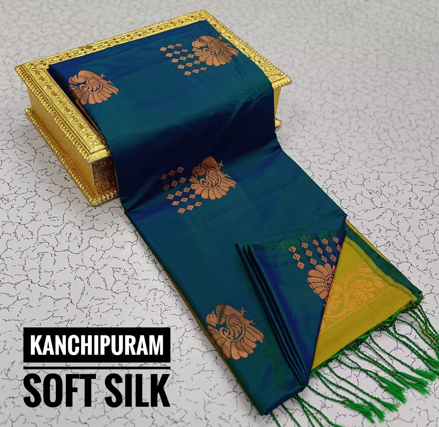 Kanchipuram Soft Silk Saree for Women | Traditional Kanjivaram Style | Rich Zari Border | Wedding & Festive Wear