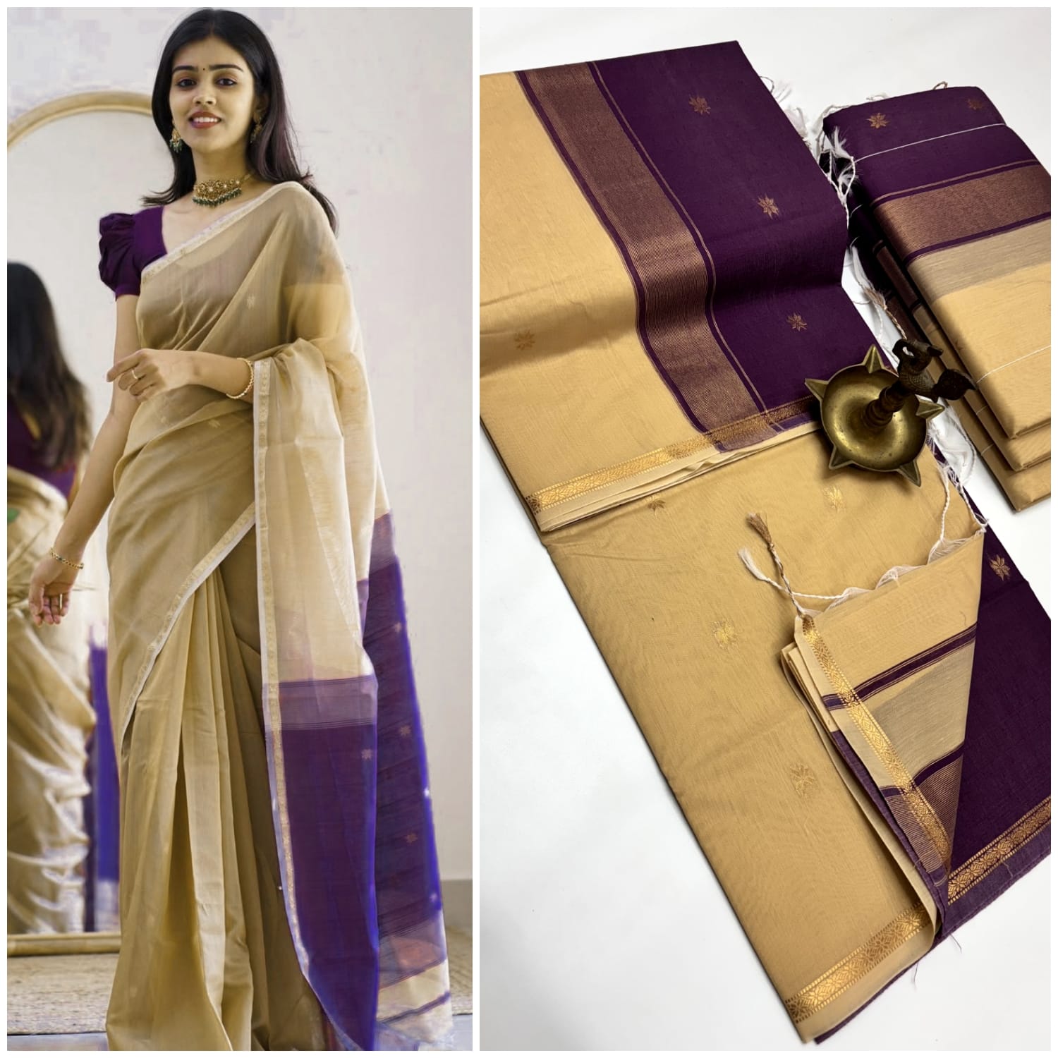 Maheshwari Silk Cotton Saree for Women | Lightweight Traditional Saree | Elegant Border | Daily & Festive Wear