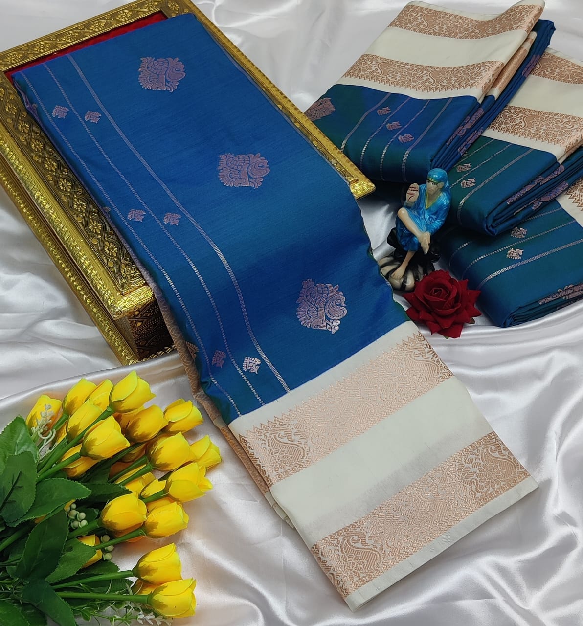 Mangalyam Korvai Kottanji Tana Soft Silk Saree for Women | Traditional Kanchipuram Style | Rich Zari Border | Wedding & Bridal Wear