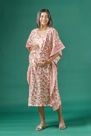 Floral Printed A-line Maternity Kaftan