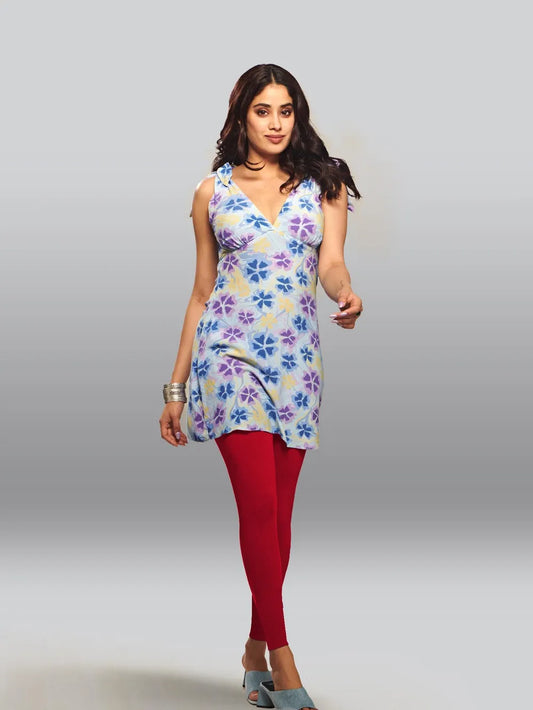 Lyra Cotton and Lycra Leggings - Free Size | Ankle Length