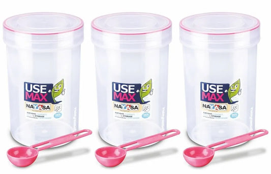 Nayasa Use Max Glaze Container Set 1500 Ml Assorted, (3 Pieces)