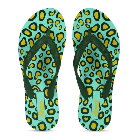 Paragon Women Printed Ultra-Durable Lightweight Thong Flip-Flops-Turquoise-5