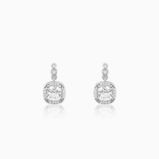Giva Silver Zircon Halo Earrings