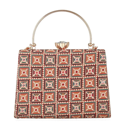 Priyaasi Women's Metal Box Clutch Bag