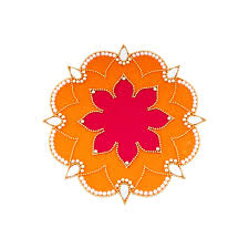 Rangoli Design - 8 x 8 Inches | Velvet Kolam Sticker/ Flower With Pearl Design Muggu Sticker for Pooja Decor