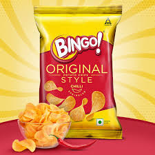 Bingo Original Style Chilli Potato Chips - Pack of 4