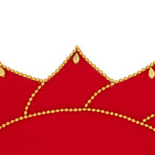 Rangoli Design - 11 Inches | Velvet Kolam Sticker/ Red Colour Muggu Sticker for Pooja Room Decor
