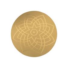 Rangoli Sticker - 10 Inches | Golden Colour Kolam Sticker/ Muggulu Sticker for Pooja Room Decor