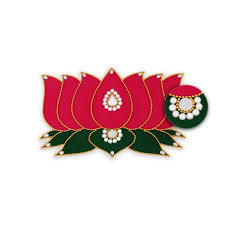 Muggulu Sticker - 6 x 8.5 Inches | Kolam Sticker/ Velvet Lotus Rangoli Sticker for Floor