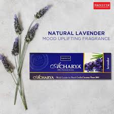 Nandita Acharya Ultra Premium Lavender Incense Sticks - 50 Gms | Agarbathi/ Agarbatti for Pooja