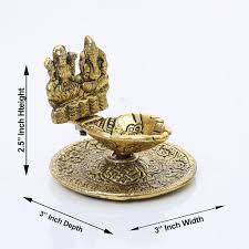 Hand Deep - 2.5 x 3 Inches | Aluminium Diya/ Vilakku/ Lamp for Pooja
