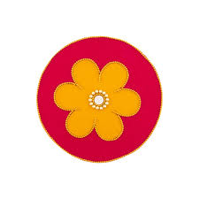 Rangoli Design - 6 Inches | 7 Pcs/ Velvet Muggulu Sticker/ Lotus Design Artificial Rangoli/ Kolam Sticker for Floor