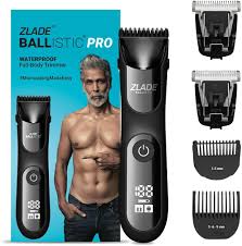 Zlade Ballistic Pro Waterproof Male Body Trimmer with Ceramic Blades (Black, 5W)