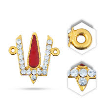 Stone Vishnu Tilak - 1.5 x 1.5 Inches | V Shape Stone Namam/ Perumal Namam for Deity/ 10 Gms Approx
