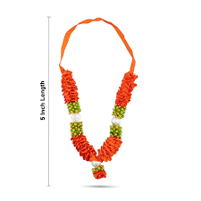 Mala - 5 Inches | Satin Mala/ Flower Design Artificial Flower Mala for Photo Frame
