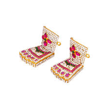Stone Padham - 1.5 x 1.5 Inches | Multicoloured Stone Padam/ Stone Leg for Deity Decor/ 50 Gms Approx