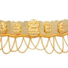 Waist Belt | Gold Polish Hip Belt/ Lakshmi Design Jewellery for Deity Decor