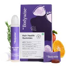 Be Bodywise 3% Rosemary Growth Hair Serum Roll - On + Biotin Hair Supplement Gummies Combo